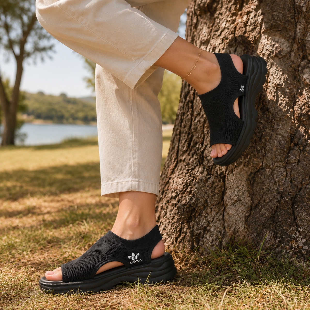 Sandália adidas referência 613 preto